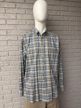 Jos. A. Banks Men’s Tailored Fit Plaid Long Sleeve Shirt Size XL